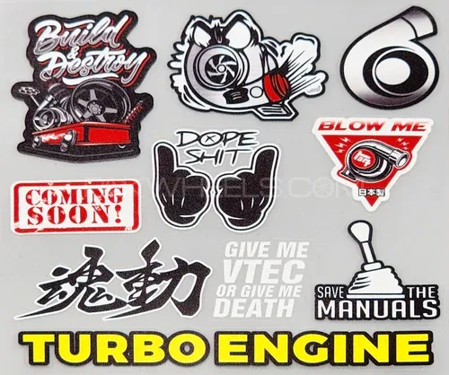 Premium Quality Custom Sticker Sheet For Car & Bike Embossed Style BUILD AND DESTROY Image-1