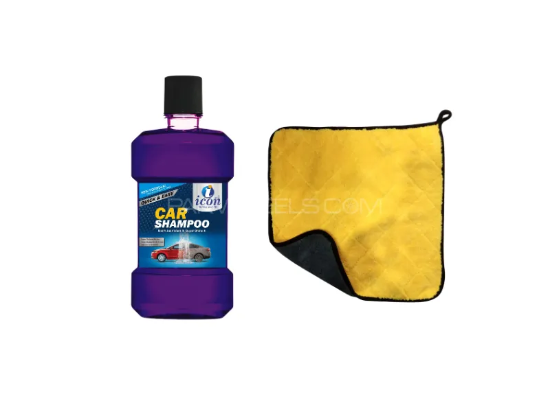 Icon Plus Car Shampoo with Microfiber Cloth - Pack Of 2 Image-1