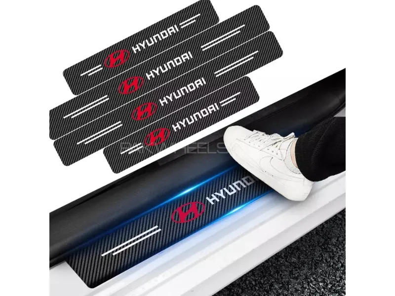 5D Carbon Door Sill Protection Stickers for Hyundai Imported Quality China - 4PCS