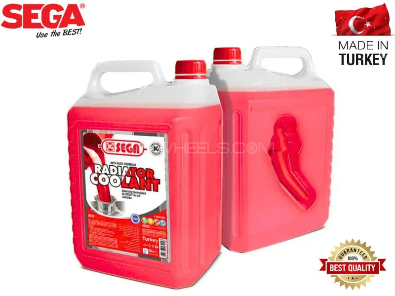 Coolant Sega Made in Turkey - Red Color - 5 Litre - Pouring Funnel Image-1