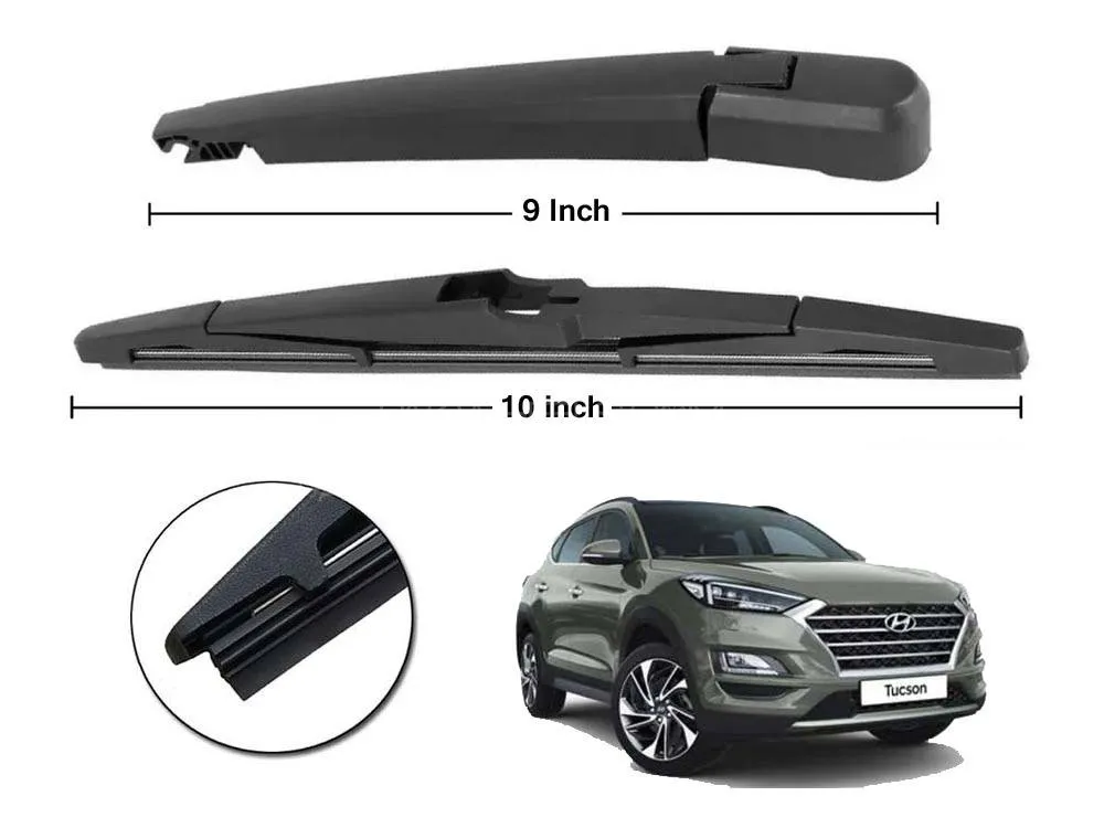Hyundai Tucson Rear Wiper Blade With Arm - Graphite Coated Rubber - Premium Quality Image-1