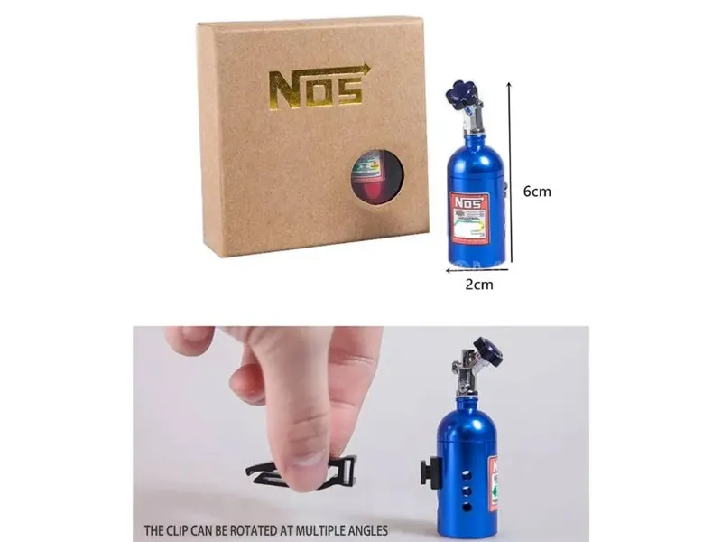 Universal Car Perfume Metal Simulation Nitrogen Bottle Decoration Accessory for Car Blue 1 Pc Image-1