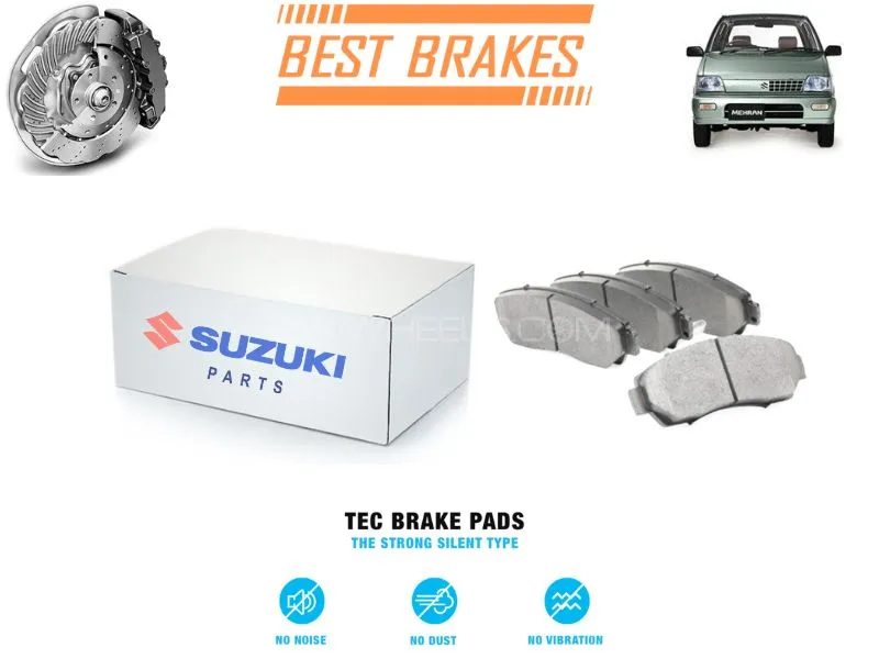 Suzuki Mehran 1988-2019 TEC Brake Pads - High Quality Brake Parts Image-1