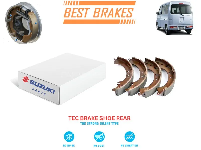Suzuki Every 2005-2024 TEC Rear Brake Shoes - High Quality Brake Parts Image-1