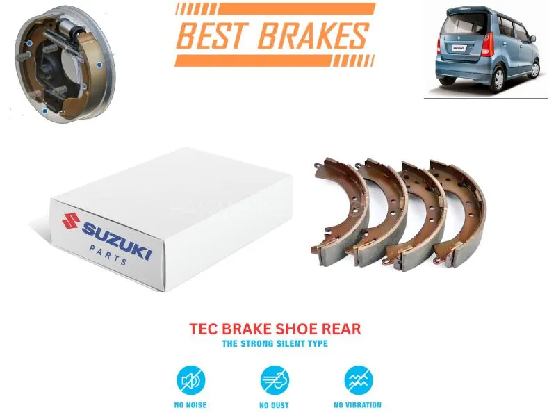 Suzuki Wagon R 2017-2024 TEC Rear Brake Shoes - High Quality Brake Parts Image-1