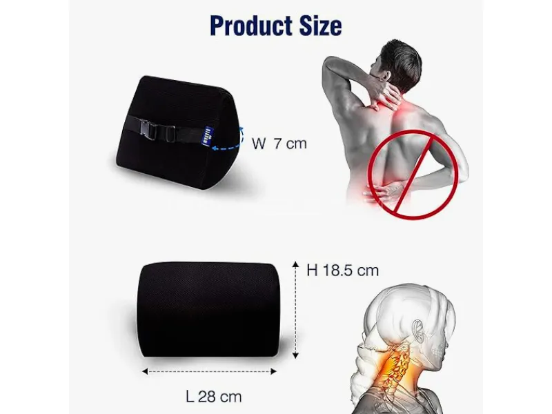 Neck Rest Pillow Cushion | No Neck Pain When Driving | Breathable | Black - 1Pair Neck Rest Pillow Cushion | No Neck Pain When Driving | Breathable | Black - 1Pair Image-2
