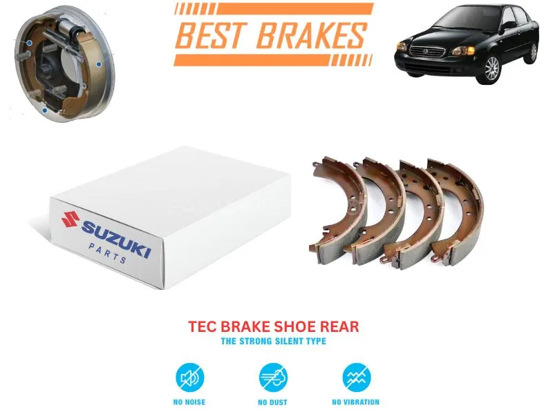 Suzuki Baleno 1998-2005 TEC Rear Brake Shoes - High Quality Brake Parts Image-1
