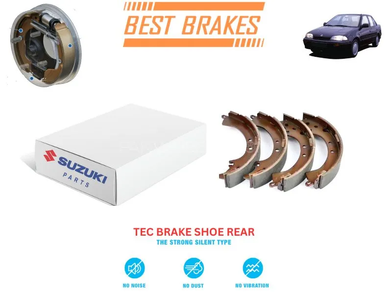 Suzuki Margalla TEC Rear Brake Shoes - High Quality Brake Parts Image-1