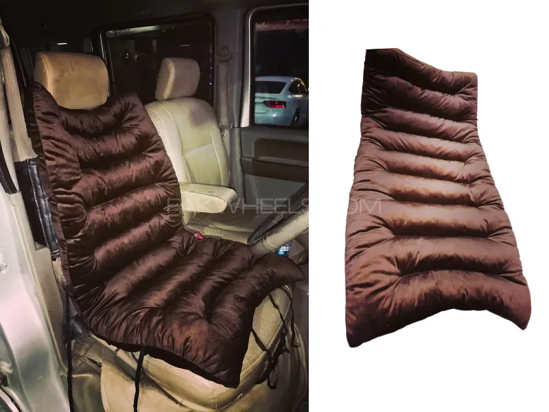 Valvet Brown Soft Cushion Covers for Car Seats Smooth Ultra Comfort Cover 1pc Image-1