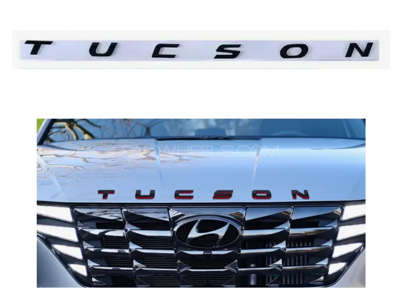 Hyundai Tucson Bonnet Logo Letters in Mat Black | Letters | Monograme | 1Set