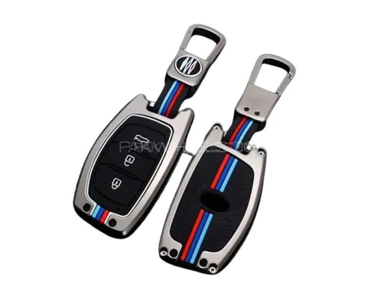 Hyundai Tucson Metal And Silicone Keycover With Keychain Image-1