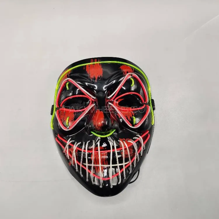 Universal Neon Halloween Mask, Led Purge Mask 3 Lighting Modes For Costplay 1 Pc(Sky Blue) Image-1