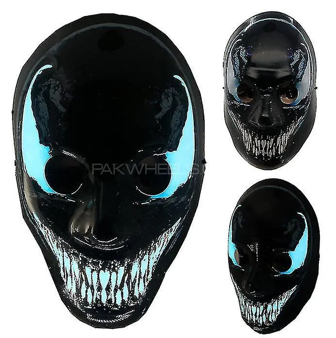 Universal Venom Style Neon Halloween Mask, Led Purge Mask 3 Lighting Modes For Costplay 1 Pc Image-1